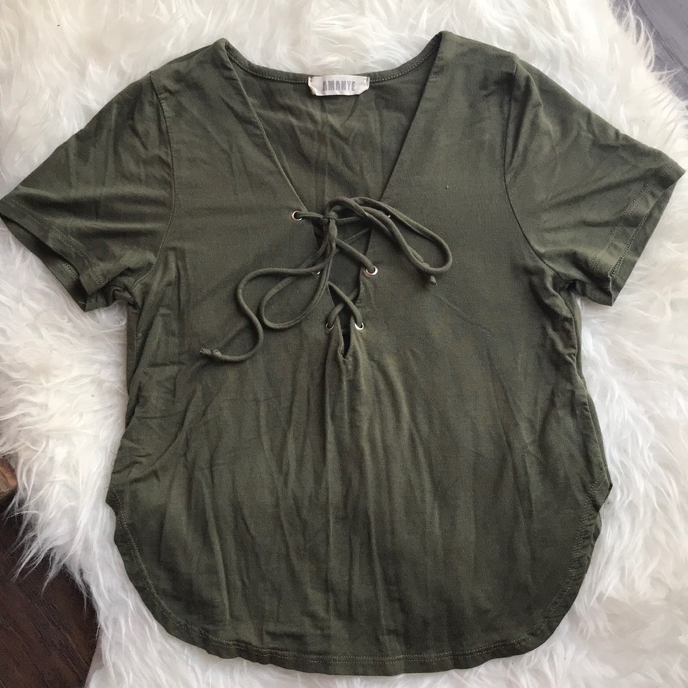 Olive Short Sleeve Top